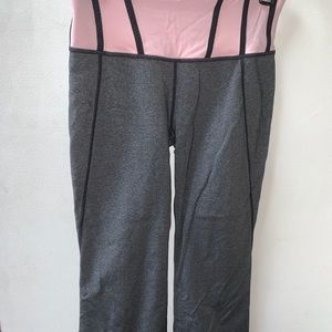 Lululemon Crop Flare Leggings - grey / pink/ black